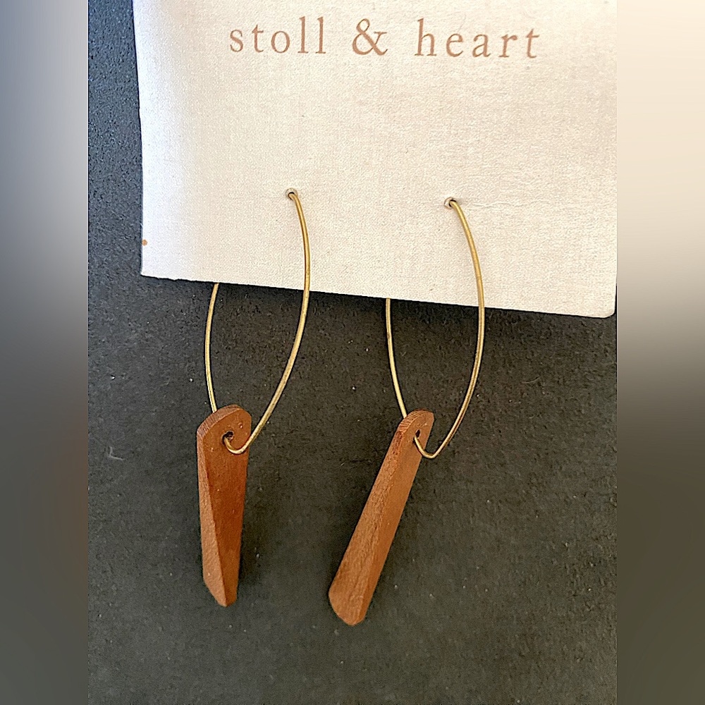 Beautiful Wood & Brass earrings